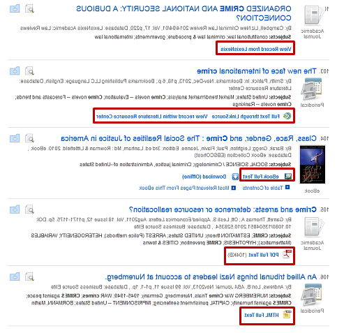 fulltext Search results. Navigate by link to jump to a title result.